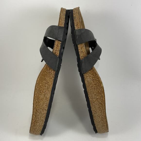 Birkenstock Almere Slide Sandals Womens Size 40 US 9-9.5 Narrow Black 2 Strap - Picture 7 of 9